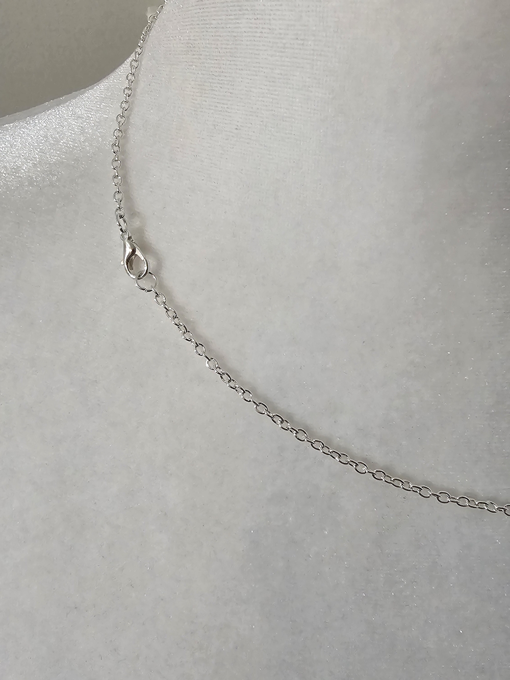Classic Silver Cable Chain Necklace With Wire Wrapped Pink Stone Pendant